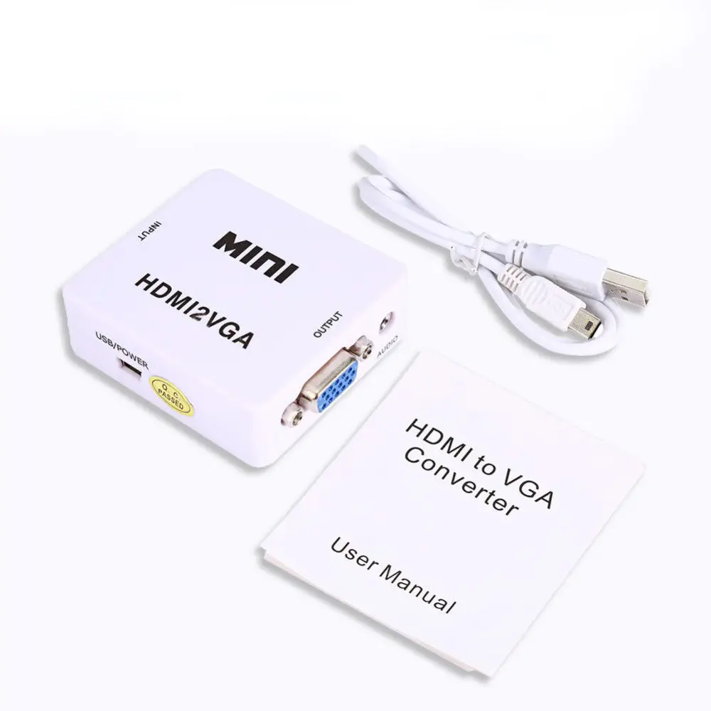 

MINI HDMI to VGA Full HD 1080P Converter With Audio HDMI2VGA Video Box Adapter For Xbox360 PC DVD PS3 PS4