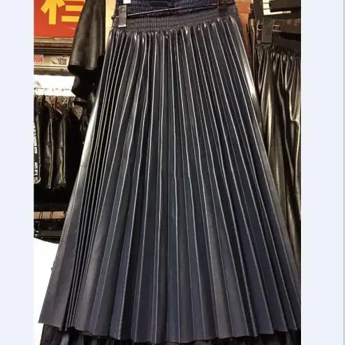 Женская плиссированная юбка средней длины элегантная офисная трапециевидная из