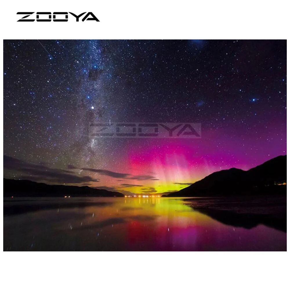 ZOOYA 5D алмазная вышивка на море Горный пейзаж заката живопись крестом квадратная