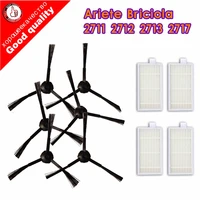 6pcs side brush4pcs filter hepa for ariete briciola 2711 2712 2713 2717 robot hofer cleaner parts accessories