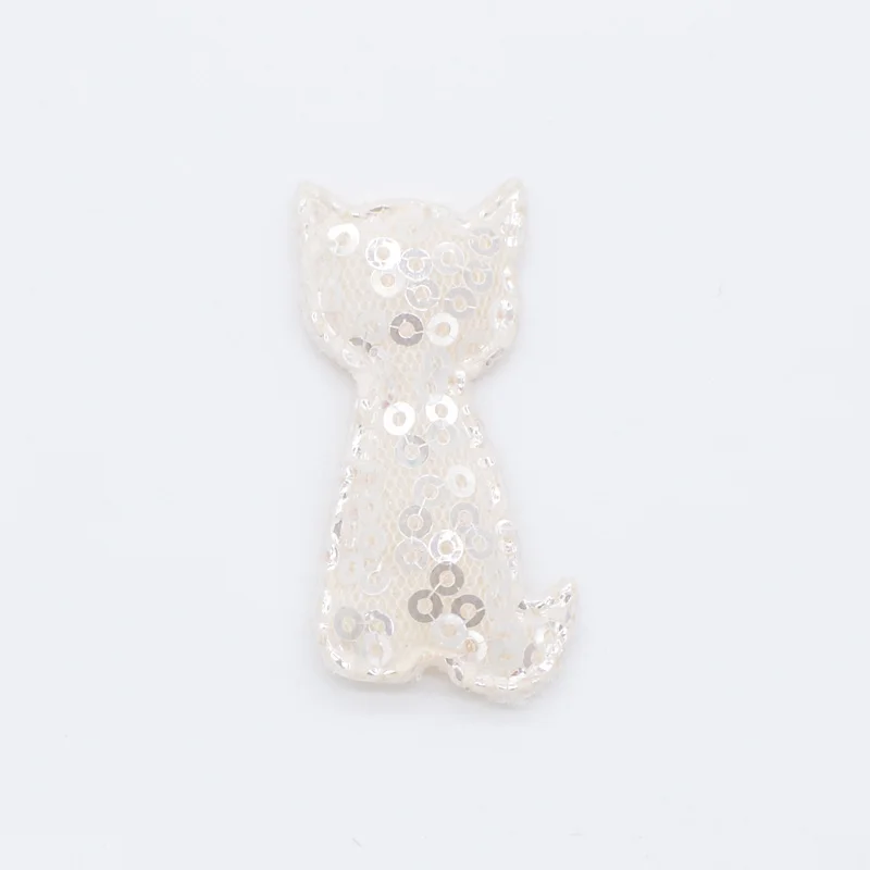 Beige 12 шт. 32*42 мм блестки Kawaii Cat аппликации мягкие для DIY детские заколки для волос лента Декор Аксессуары игрушки одежда патчи H37 - Цвет: Beige