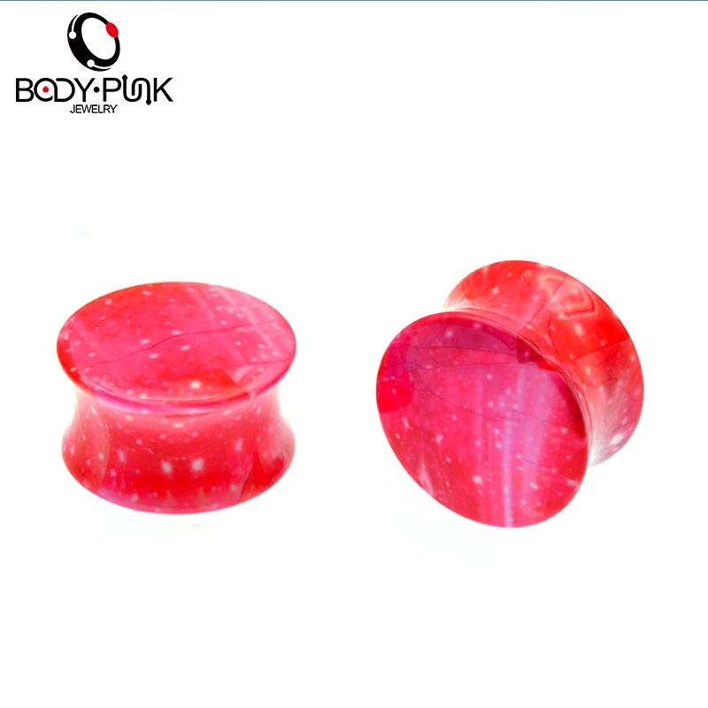 Пробки для тела в стиле панк 1 пара акриловые пробки Galaxy Print двойные ушей тоннель