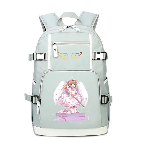 21 Аниме карты Captor розовый милый рюкзак Mochila Feminina SAKURA Kawaii женские сумки на плечо холщовые школьные сумки рюкзак для книг - Цвет: 21