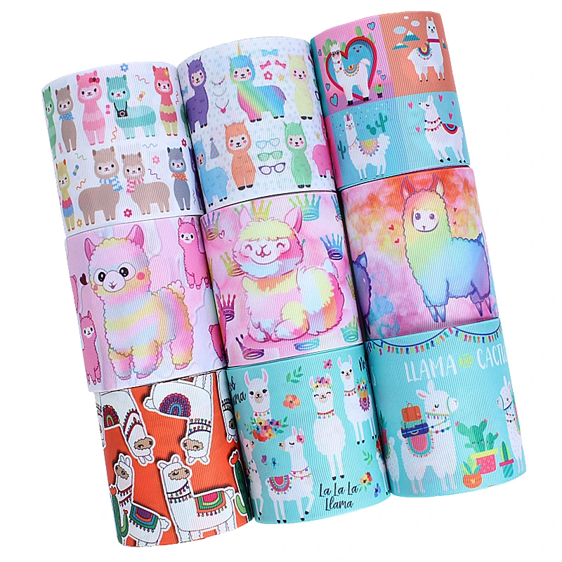 

Popular cartoon Llama grosgrain printed animal ribbon (50yards/lot)