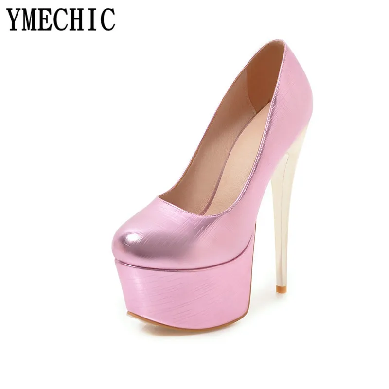 YMECHIC модные женские туфли на высоком каблуке платформе вечерние ринки свадьбы