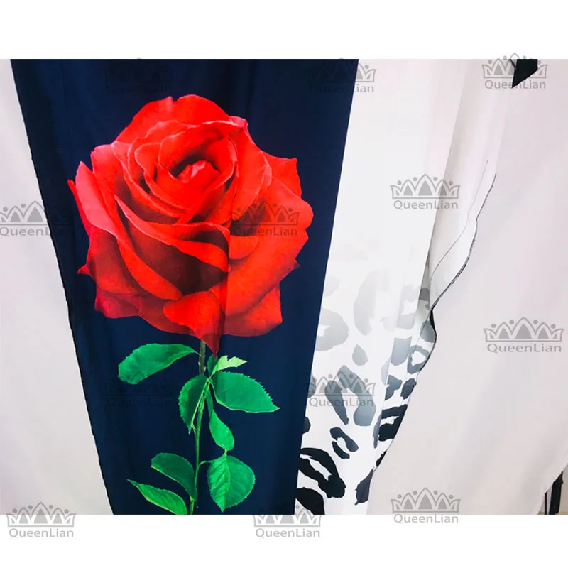 2018 (L XXXL) Новое Модное шифоновое платье с розами супер размер африканские