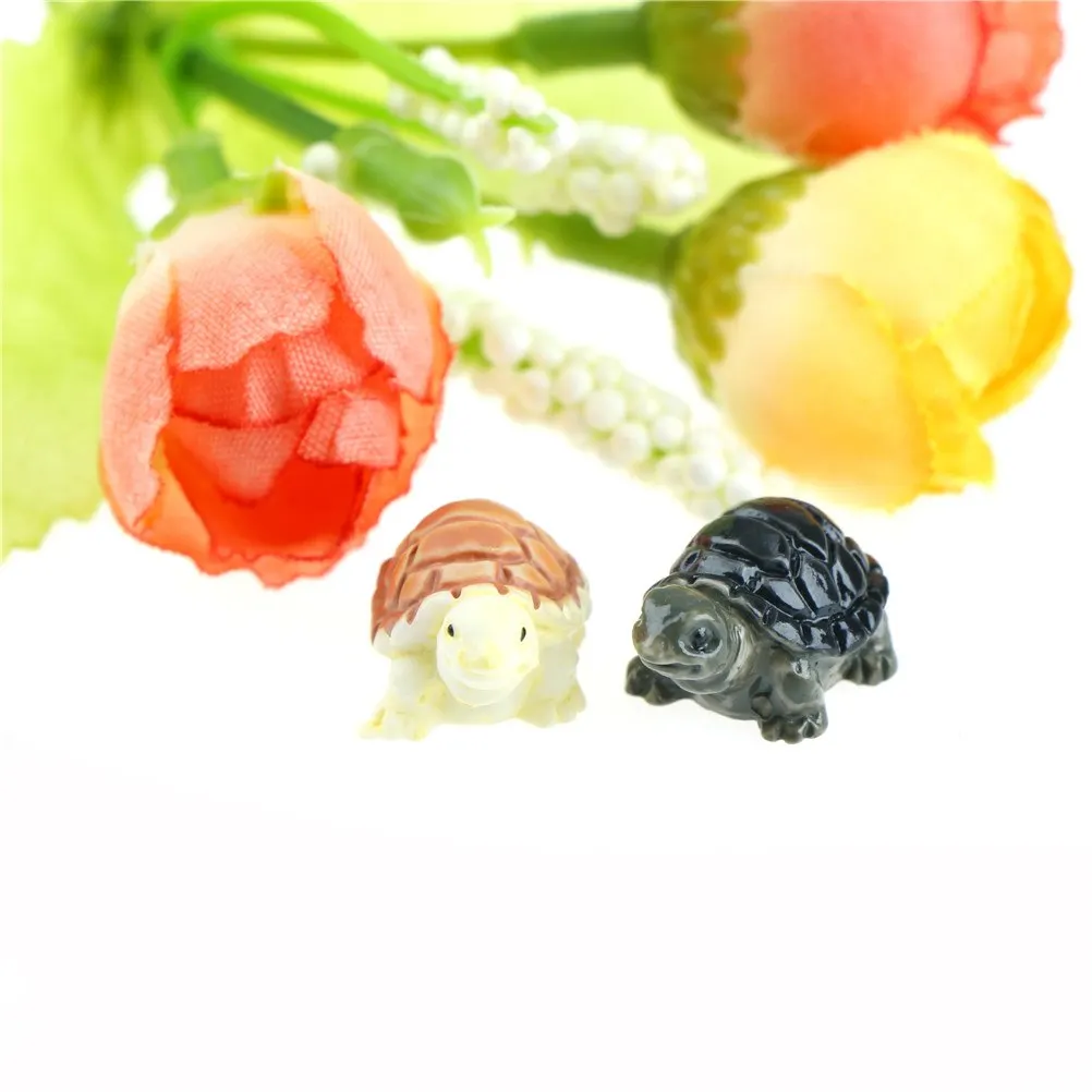2 шт. искусственные мини морская черепаха смоляные фигурки Фея садовые миниатюры