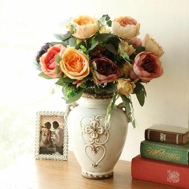 Американская Классическая средиземноморская старая жестяная керамическая ваза