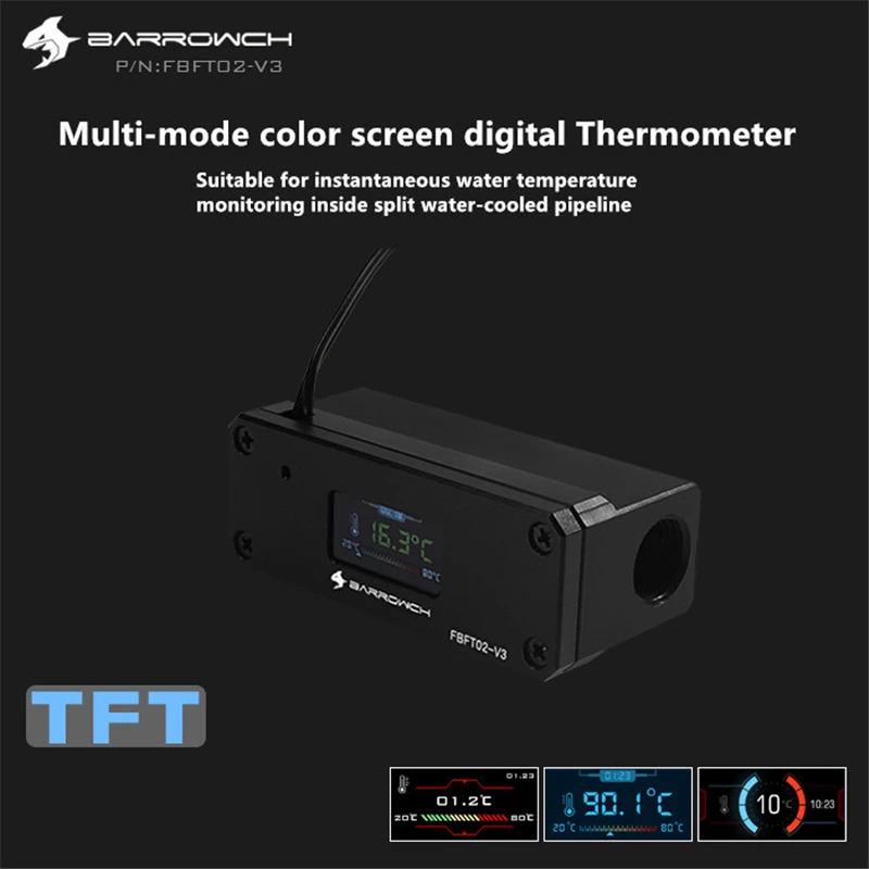 Многомодовый термометр Barrowch с цветным OLED экраном цифровой дисплей измеритель