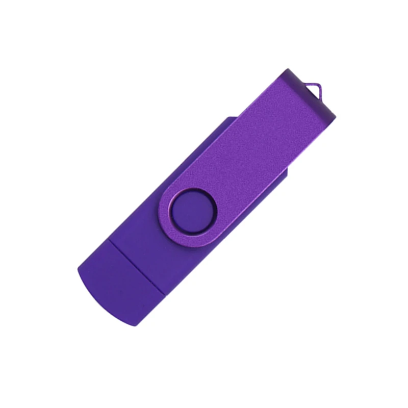 Purple BRU 16GB32GB64GB OTG USB флэш-накопитель для телефона поворотный Android Pendrive USB3.0 Memory Stick OEM на заказ выгравировать печать логотипа - Цвет: Purple