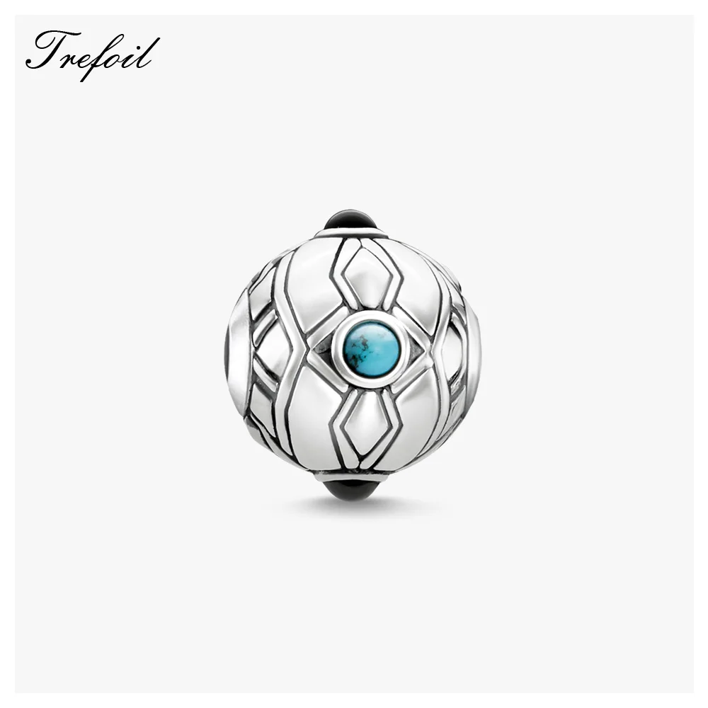 

Beads Ethnic Blue 5mm Hole,2019 New 925 Sterling Silver Jewelry Charm Gift For Women Men Fit Bracelets Necklace