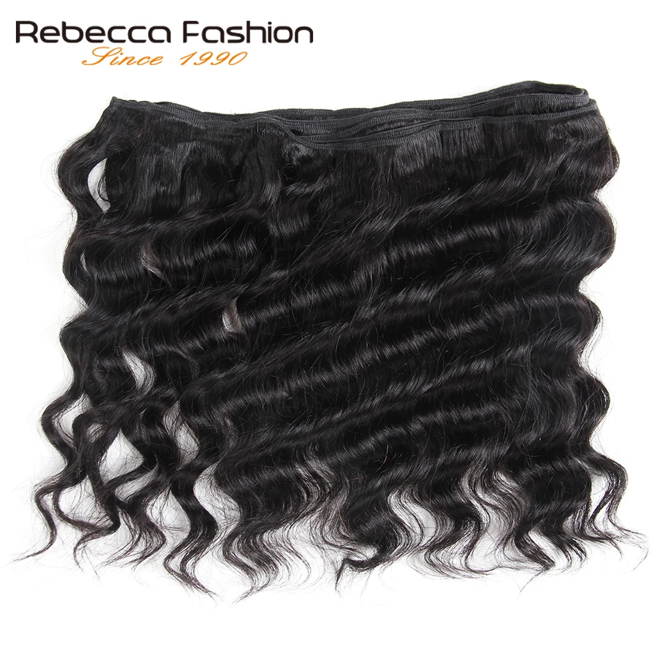 Rebecca Natural Hi Deep Wave Human Hair 1 Bundle Deals Brazilian Narural Color Remy #1B #1 #2 #4 10-22 Inch | Шиньоны и парики