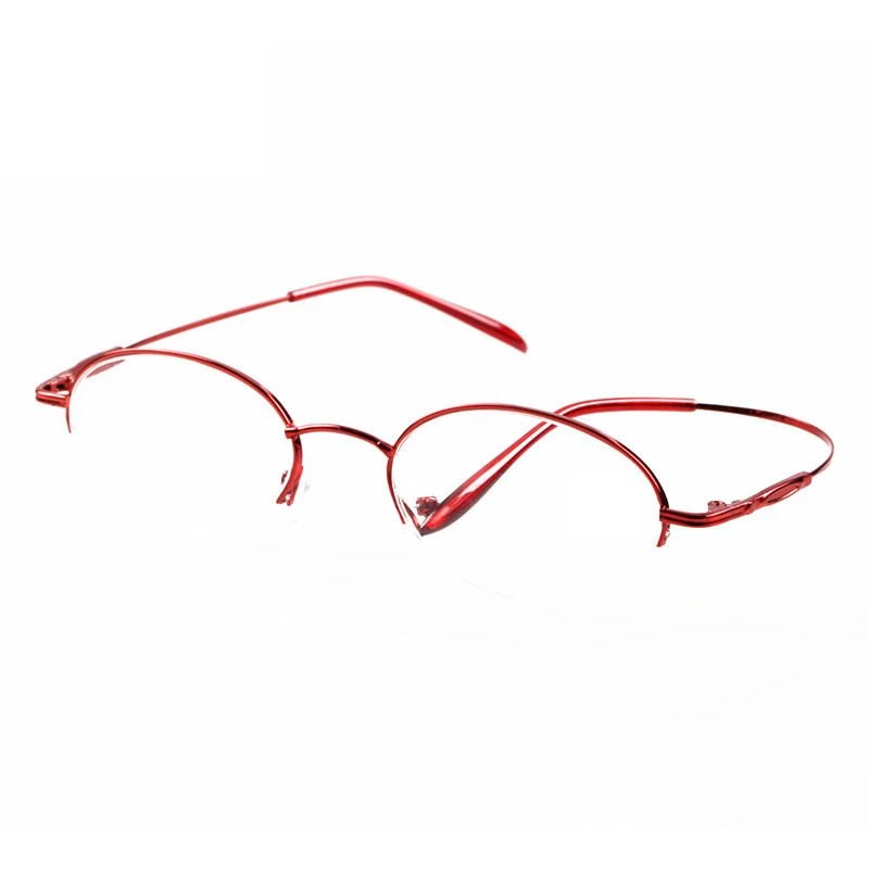 Red Myopia 5.5 Seemfly диоптрия-1-1,5-2-2,5-3-3,5-4-4,5-5-5,5-6 очки для близорукости женские металлические полуоправы близорукие очки - Цвет оправы: Red Myopia 5.5