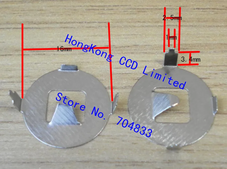 100 шт./лот CR1632 батарея шрапнель держатель положительная оборудование 3V правая