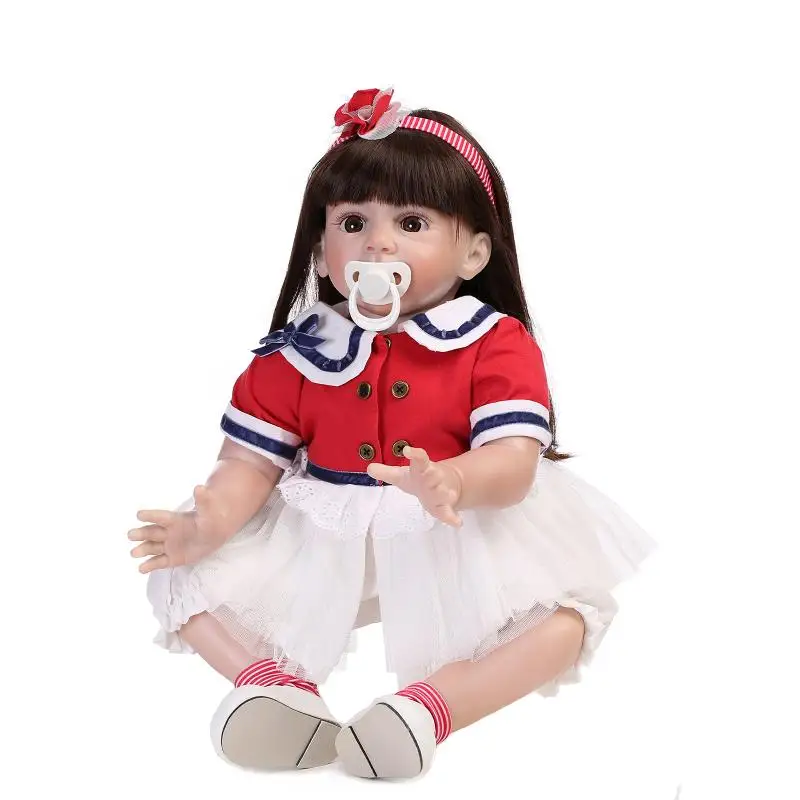 60 см кукла для новорожденных Bebe длинные волосы приклеенные куклы Adora с юбкой