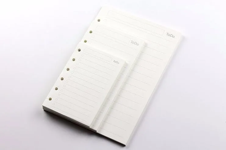 A5/A6 черная и Wahite спираль блокнот наполнитель бумага для Filofax Диарио планировщик внутренние страницы сменного переплета книжная бумага
