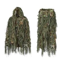 Гибридный Лесной Камуфляж Ghillie охотничий костюм светильник вес камуфляж Ghillig костюм сочетание веревки и ткани 3D дизайн