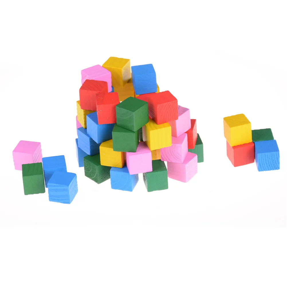 1 упаковка красочные деревянные кубики Монтессори яркие геометрические блоки