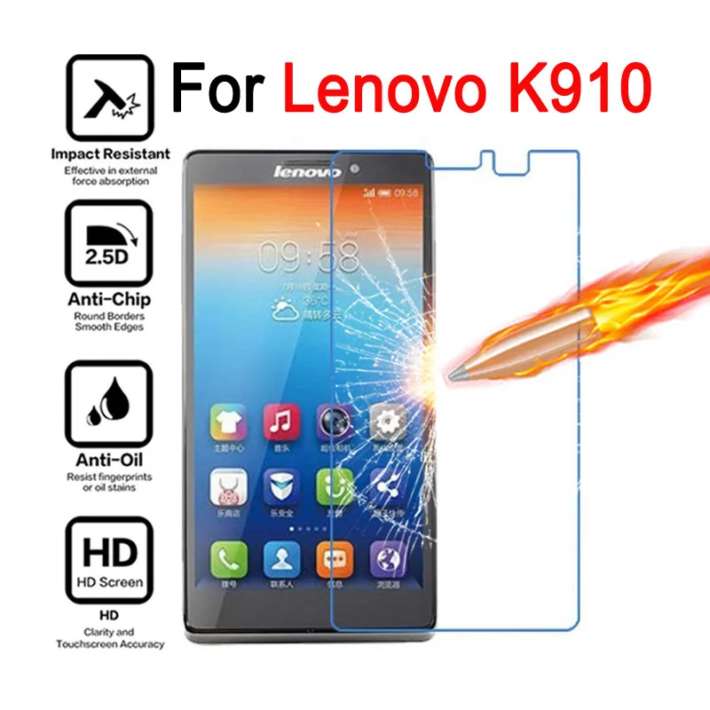 Закаленное стекло для Lenovo K910 Защитная пленка экрана на K 910 2.5D 9H телефон Премиум