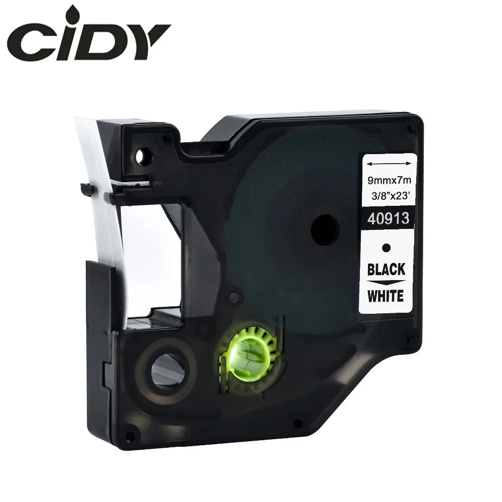 Cidy 10 шт. 3/"* 23' 9 мм* 7 м черный на белом совместимом кассета для DYMO d1 40913 40918 40910 принтеры DYMO LM160 LM280 DYMO PNP