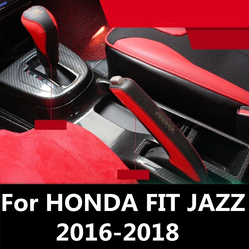 Для HONDA FIT JAZZ 2016 2018 кожаная центральная консоль переключения передач декоративный