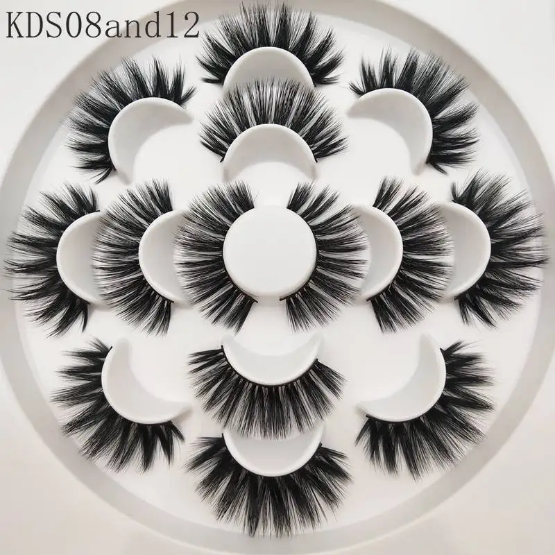 KDS08and12 Buzzme KDS06 7 пар шелковые ресницы натуральные длинные ресницы популярного накладные ресницы - Цвет: KDS08and12