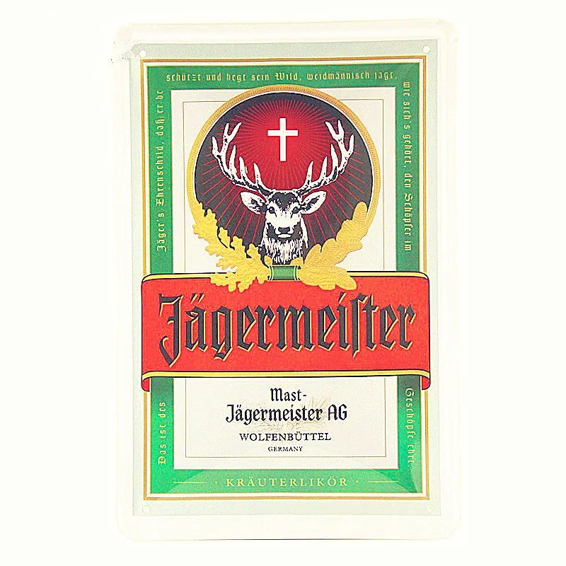 Алкогольный напиток Jagermeister голова оленя плакат Классическая Настенная Наклейка