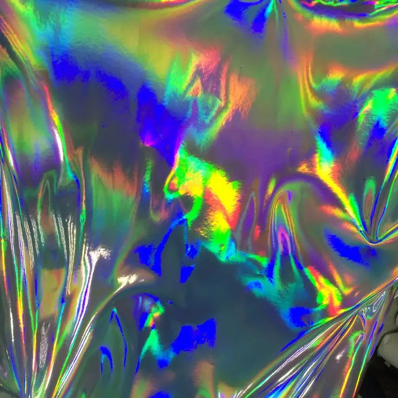 Синтетическая голографическая искусственная кожа PU ткань Распродажа по штуке 45