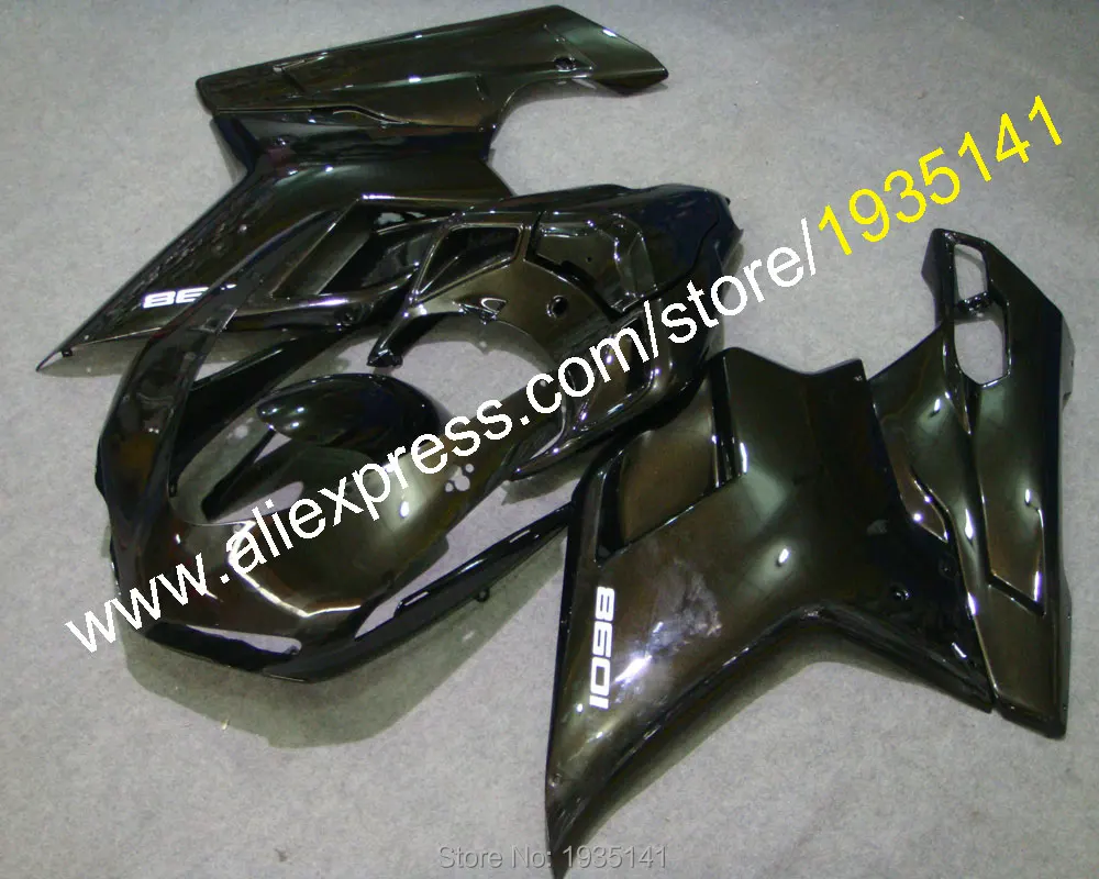 Полностью черный капот для Ducati 848 1098 07 08 09 10 11 лет 1098S 1198 пластиковая обтекатель