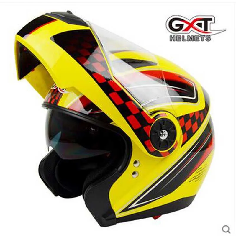 GXT черный красный мотоциклетный шлем с откидной крышкой мотоциклетные шлемы для
