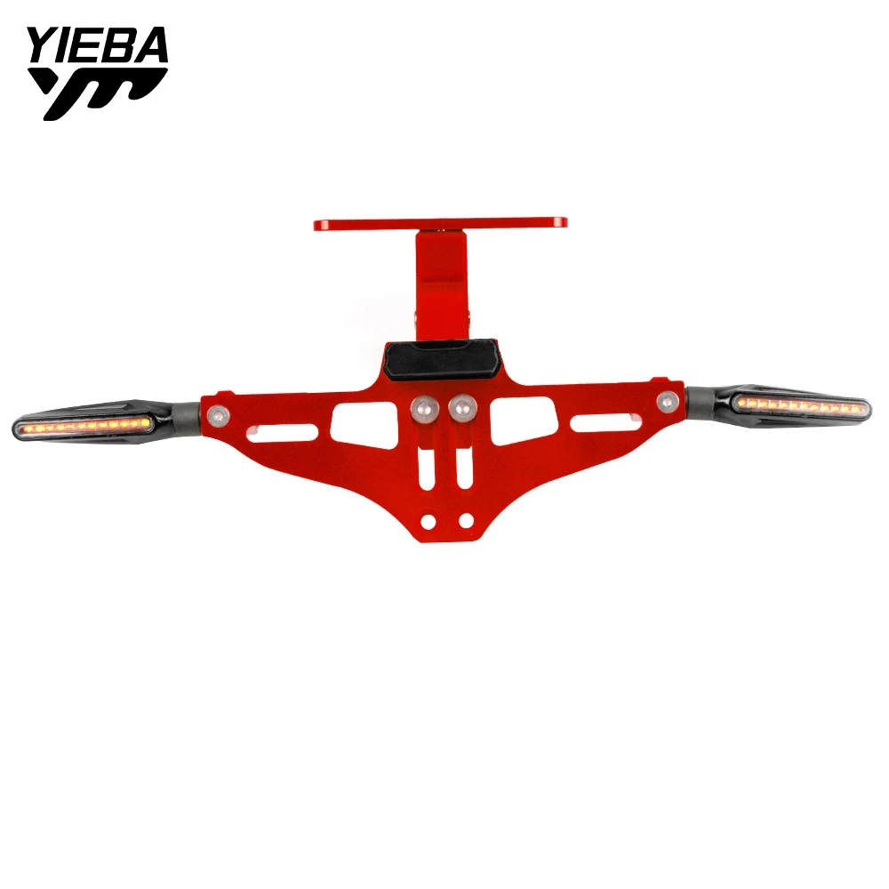 

Universal Motorcycle License Plate Bracket Holder LED Light FOR CBR400 NC23 NC29 390 RC390 250 Kawasaki ZRX1100 1200