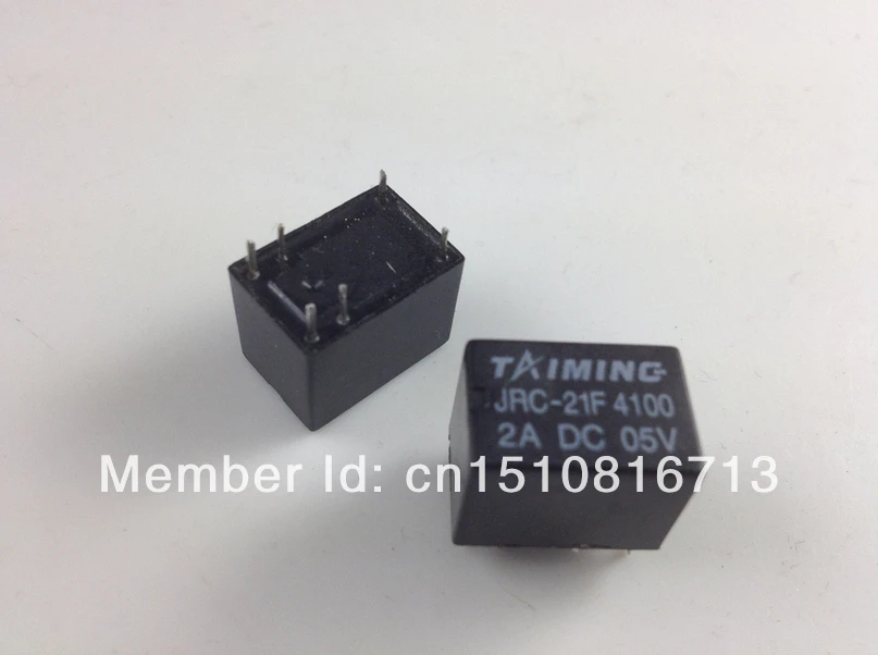 

100pcs Miniature PCB Relay JRC-21F 4100 2A DC 5V 6 Pins