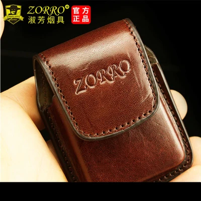Бренд Zorro чехол для зажигалки из натуральной кожи, портативная коричневая коробка для зажигалок Внутренний размер: 58*38*14 мм - Цвет: Коричневый