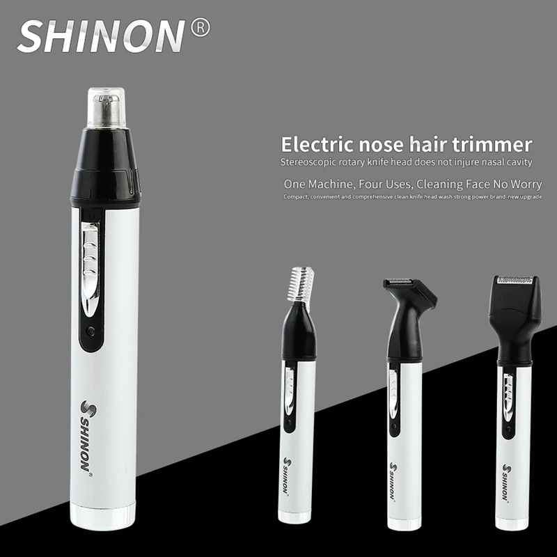 Shinon Nose Hair Trimmer 4 In 1 Usb Electric Facial Ear Clippers Stainless Steel Blades Clipper Eu Plug | Бытовая техника