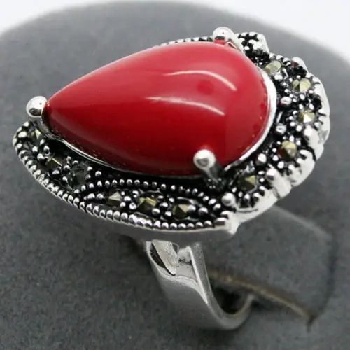 Оптовая продажа хороший модный элегантный дизайн 925 15*23 мм красный коралл
