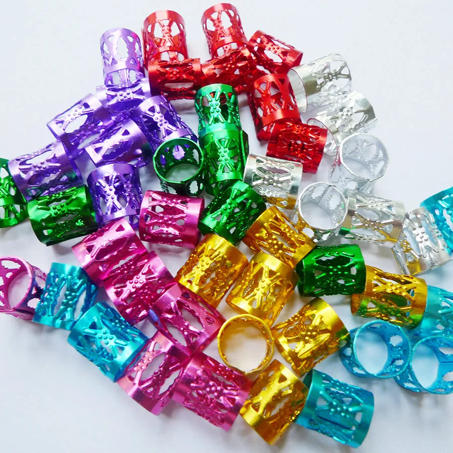 30 шт./лот 7 цветов бусины дредлока смешанные посеребренные позолоченные коса для