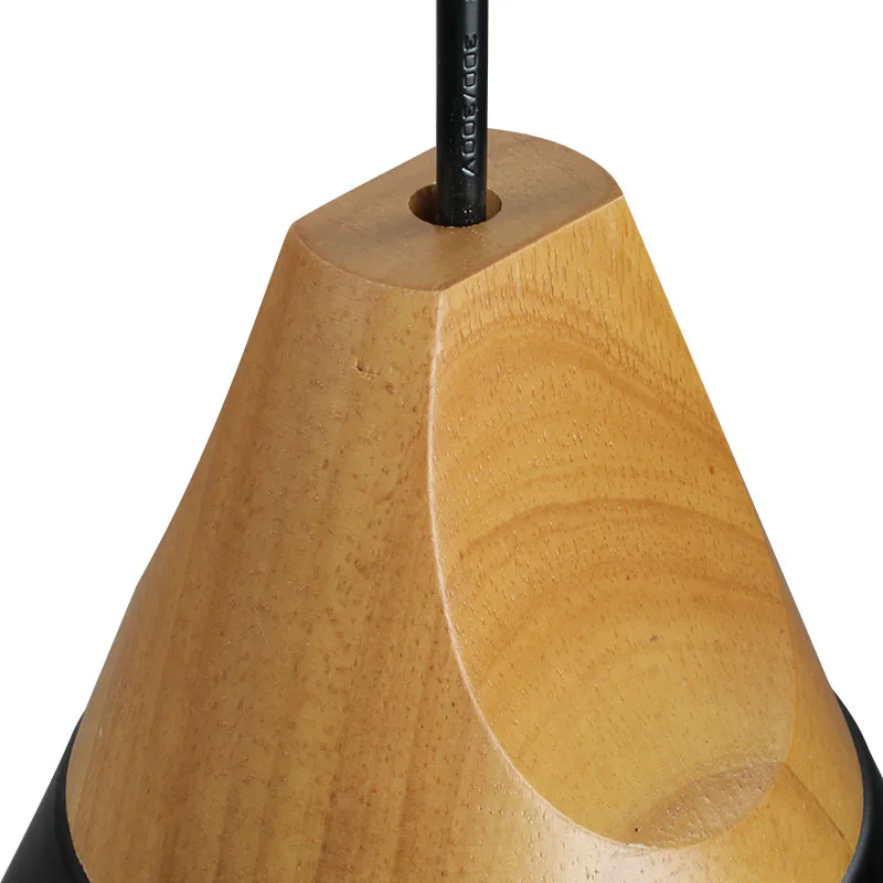 Винтажные деревянные подвесные светильники современный черный Алюминиевый