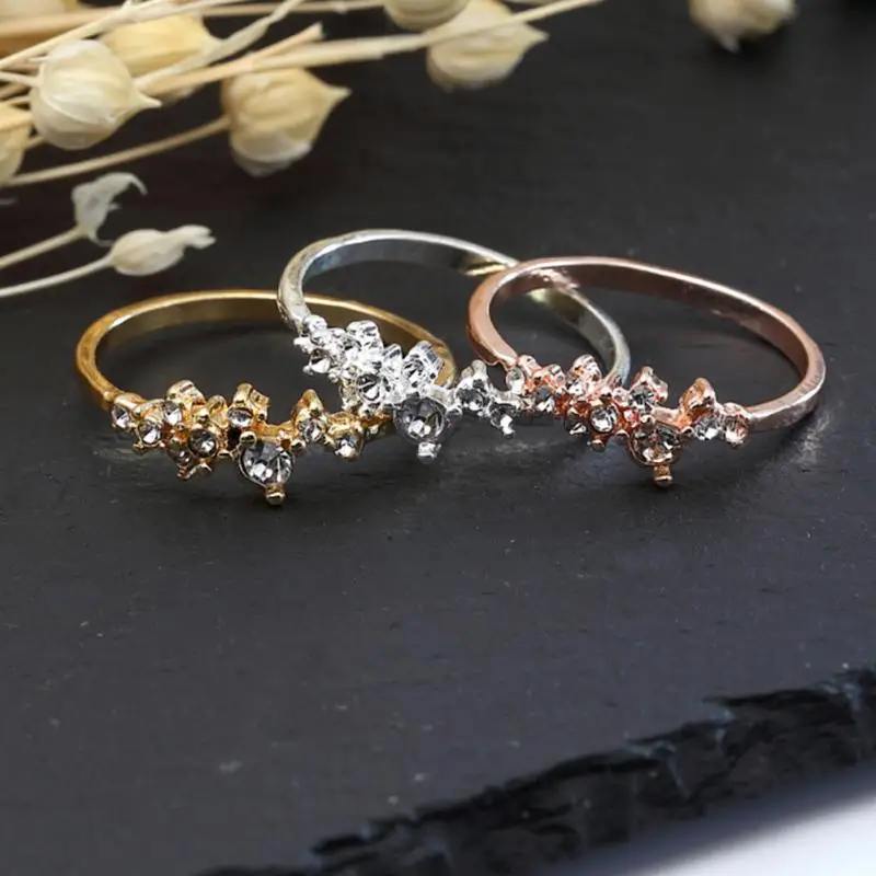 Женщина 9 изысканные ювелирные изделия Стильный Rhinestone кольцо элегантный сплав