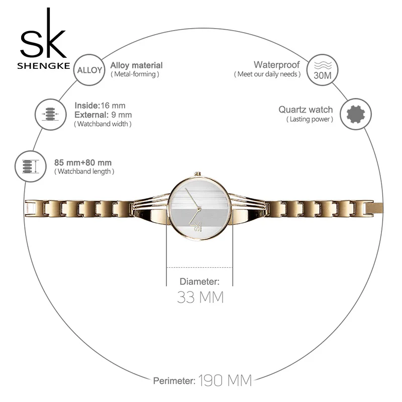 

Shengke Creative Quartz Watch Women Luxury Gold Bracelet Watches Ladies Wrist Watch Reloj Mujer 2019 SK Montre Femme #K0062