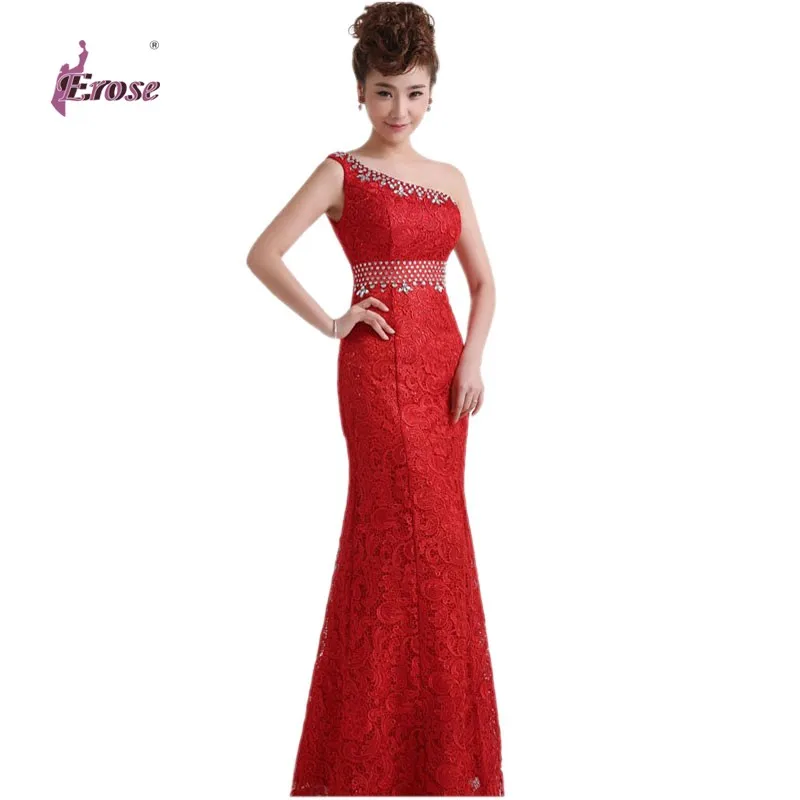 Hot Sale Sexy Mermaid One-Shoulder Beaded Lace Long Evening Dress 2017 Party Gown Free Shipping NSD-0057 Vestido De Festa | Свадьбы и