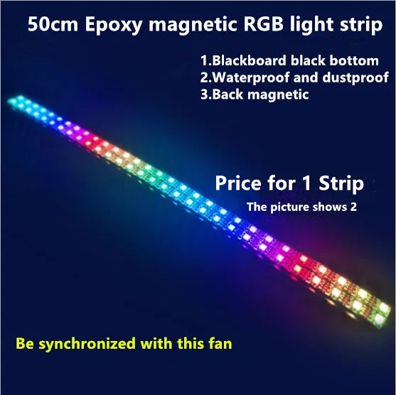 LED Strip(50cm) RGB чехол вентилятор 12 см настольный компьютер шасси вентилятор водяного Охлаждения Красочные Аврора Eclipse тихий вентилятор - Цвет: LED Strip(50cm)