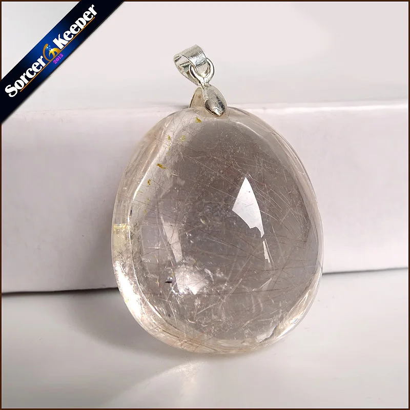 Натуральные камни Rutilated кварц кулон волос кристалл бесплатно ожерелье
