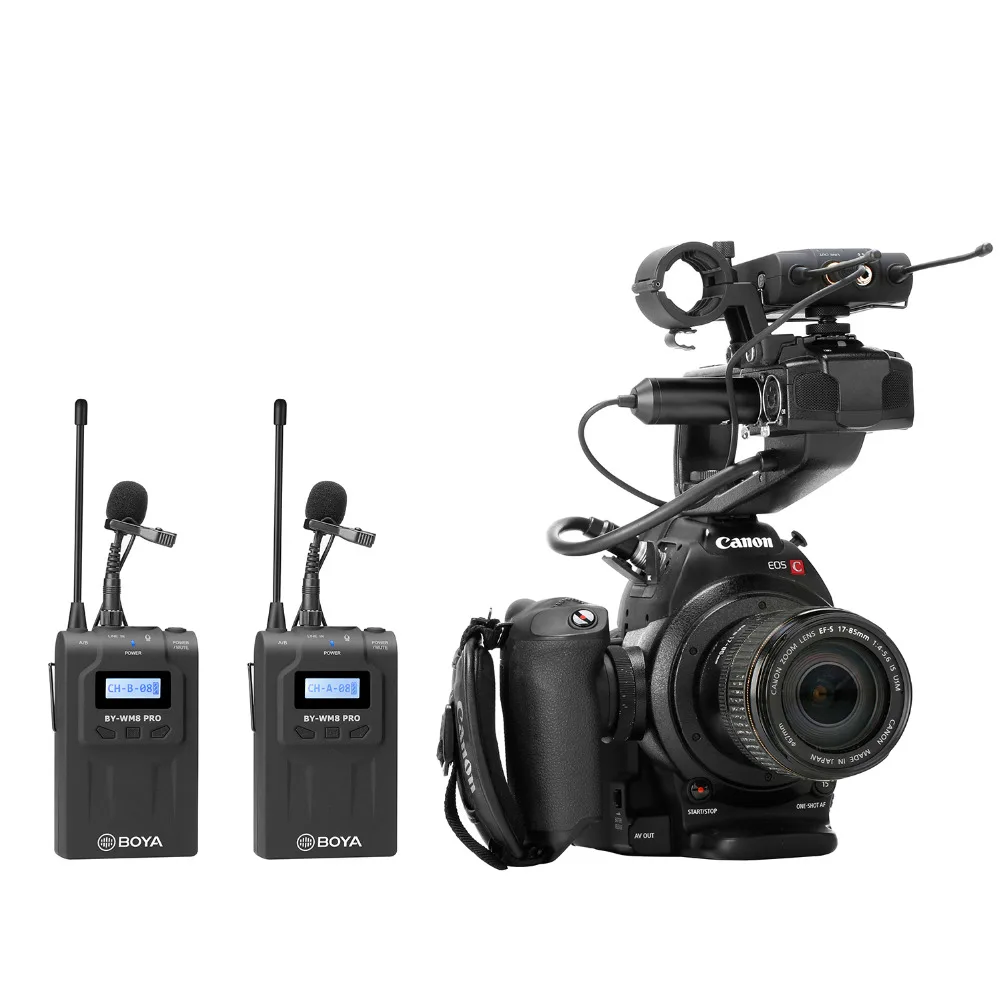 BOYA BY WM8 UHF двухканальный петличный беспроводной микрофон с ЖК экраном для камеры