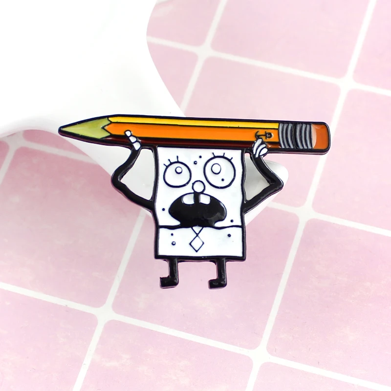 GDHY SpongeBob аниме серия брошь 16 видов стилей губка-Боб эмалированные булавки морские звезды Барнакл мальчик дом в форме ананаса для детей Кнопка значок