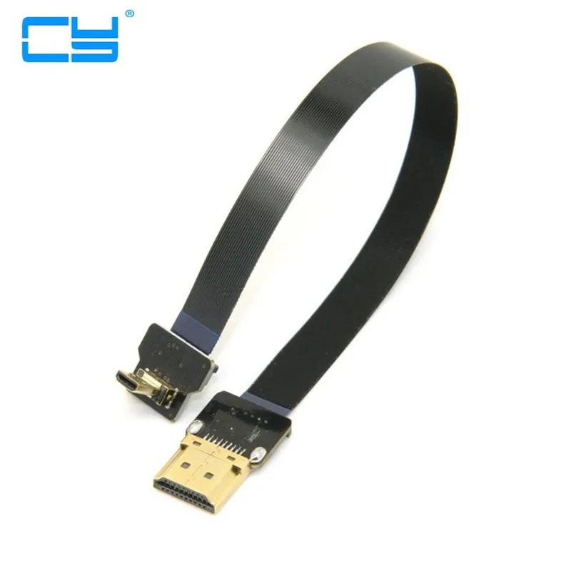 Угловой FPV Micro HDMI-совместимый кабель Плоский FPC 20 см 30 50 pe pes для sj4000 sjcam sj5000 gopro hero 4 3