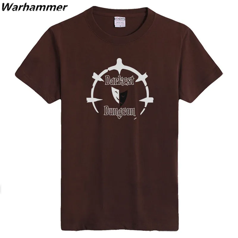 Warhammer игровая Мужская футболка модный стиль Флокирование принт темное
