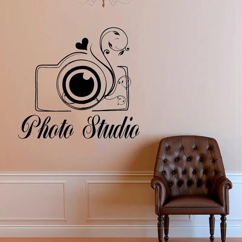 Творческое Photo Studio Наклейки на стены Камера искусство с кружевом детские носки домашний декор из винила настенные наклейки магазин декоративный самоклеющийся D612