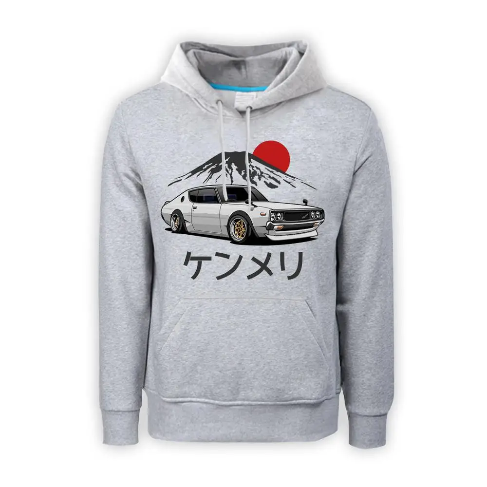 Серый Nissan Skyline GT-R weatshirt Мужской пуловер gtr толстовка с капюшоном куртки Толстовка в винтажном стиле Одежда автомобиль стильные толстовки мальчиков с капюшоном - Цвет: Серый