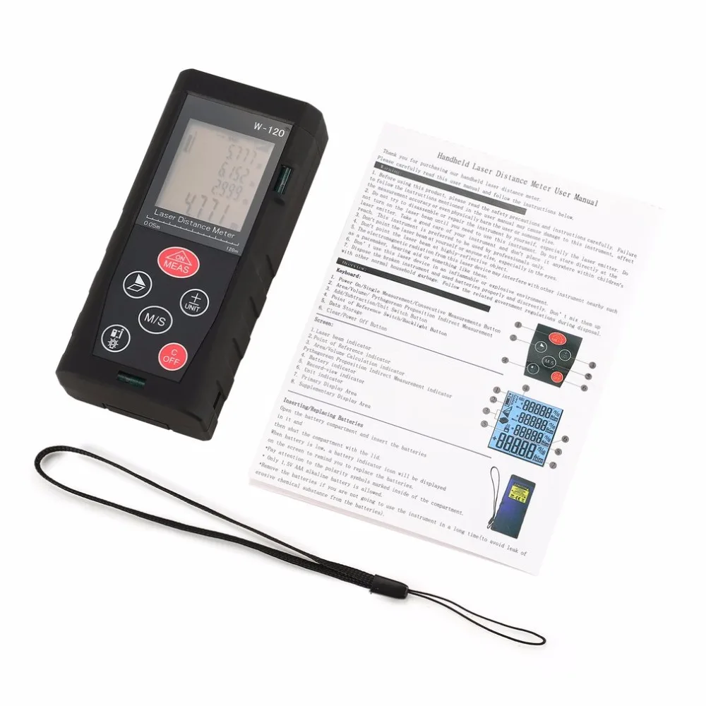Borbede 120M Laser Distance Meter Rangefinder Range Finder Measure Build Device Ruler Test Tool | Инструменты
