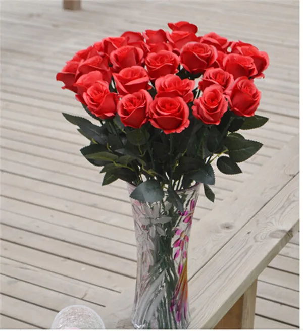 Single Stem Rose 62cm/24.41&quot Length Dia. 7cm 100Pcs Artificial Flowers Roses Camellia for Home Xmas Showcase Decor | Дом и сад